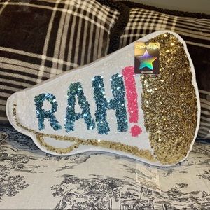 NWT Pop Shop Cheerleading “Rah!” Sequins Pillow